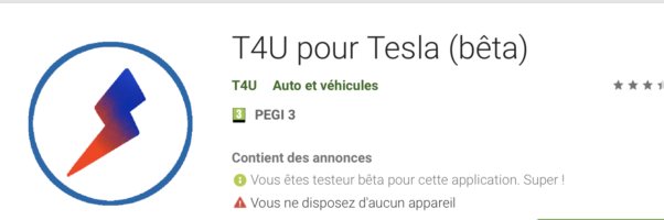 T4U pour Tesla sur Android !